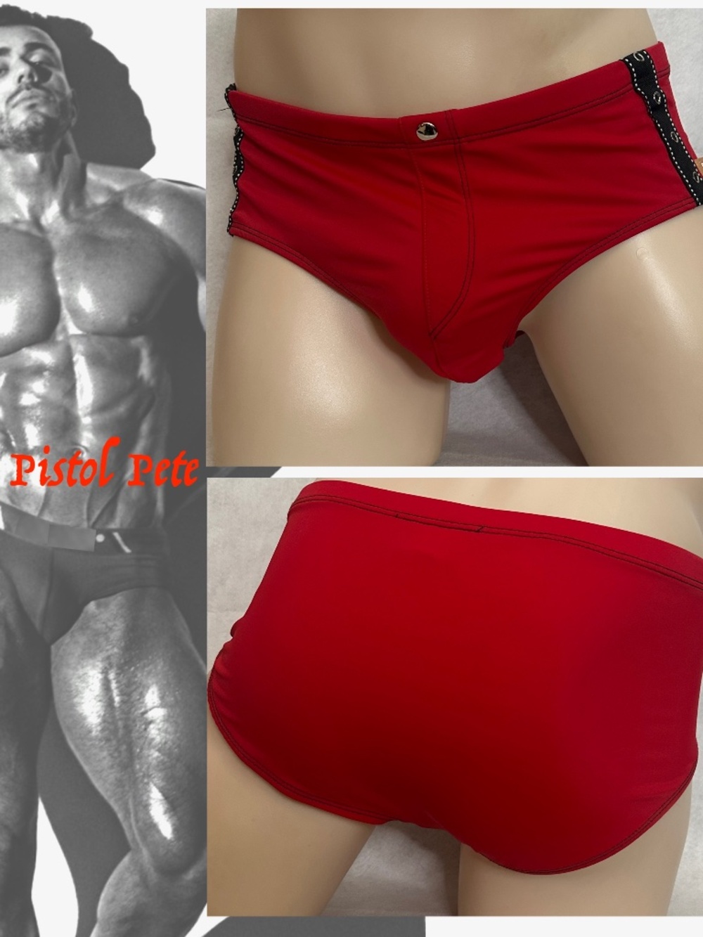 Pistol Pete Swimsuit Large 36-42" waist Gently worn 82% nylon/18% spandex
